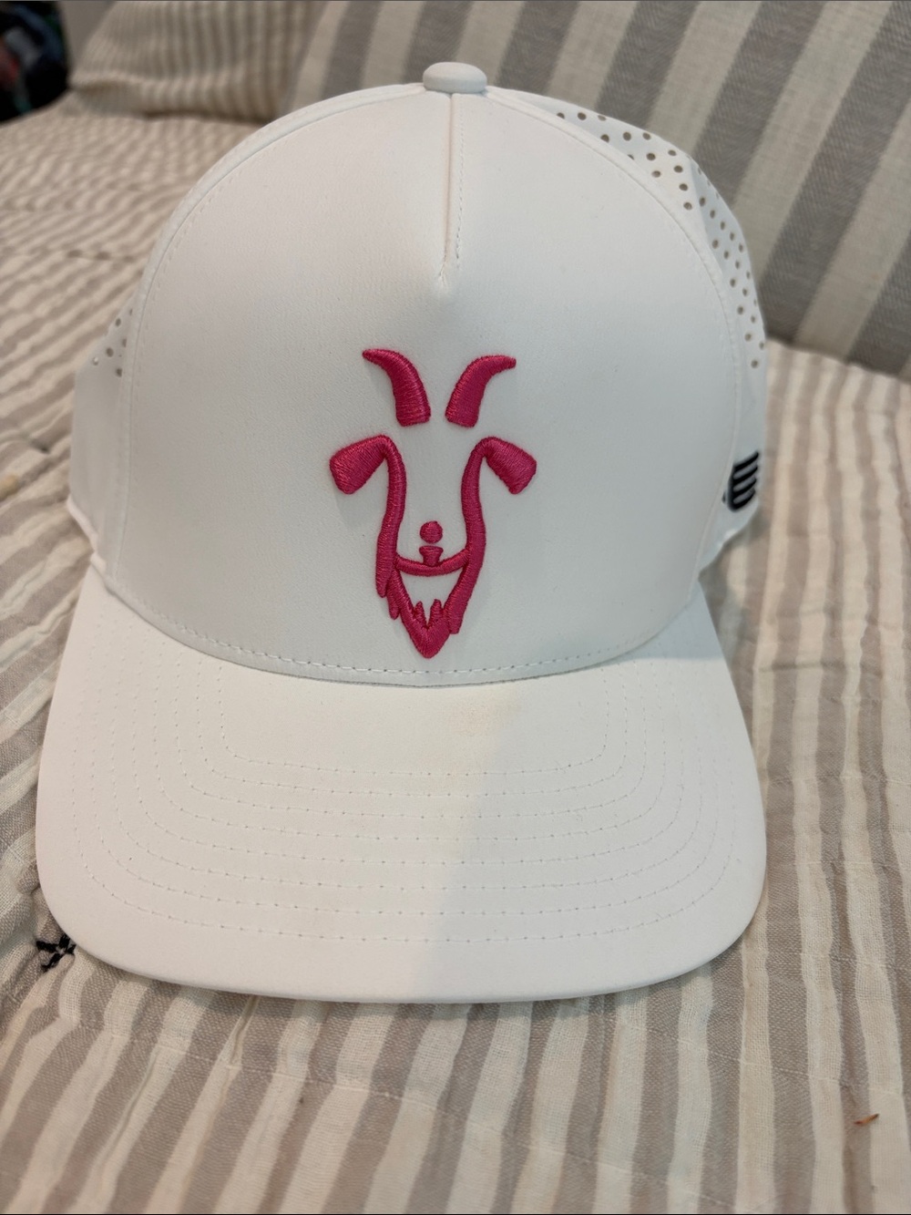 LIV Golf RangeGoats White Hat with Pink Logo